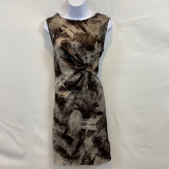 Simply Vera Vera Wang brown knotted dress in brown and gray size S - Picture 11 of 11